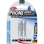 ANSMANN Akku AAA Micro 800 mAh 1,2V NiMH für Schnurlostelefon 2 Stück - Wiederaufladbare Batterien mit geringer Selbstentladung maxE - Akkus ideal für DECT Telefon schnurlos - Rechargeable Battery