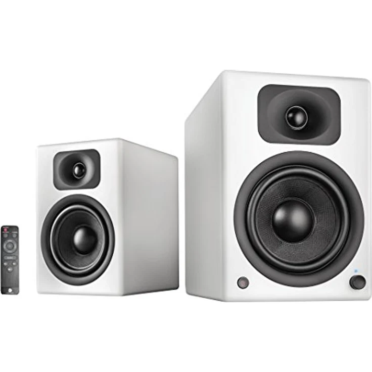 wavemaster TWO PRO white Regallautsprecher-System (110 Watt) mit Bluetooth-Streaming, digitalen Anschlüssen und IR-Fernbedienung Aktiv-Boxen Nutzung für TV-Tablet-Smartphone, mattweiß (66351) Regallautsprecher - 110 Watt - weiß – Bild 1
