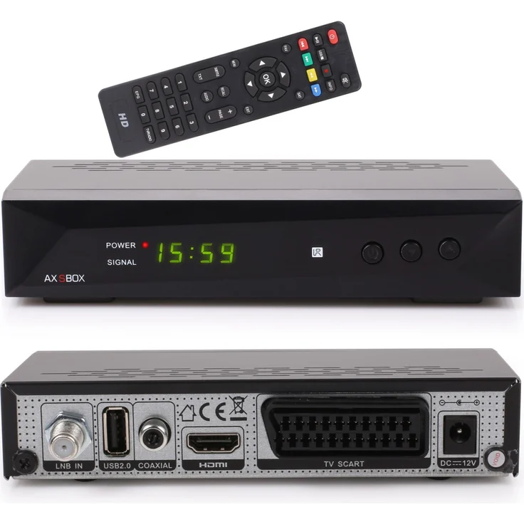 Opticum AX SBOX HD HDTV digitaler Satelliten-Receiver, DVB-S/S2, HDMI, EPG, schwarz – Bild 1