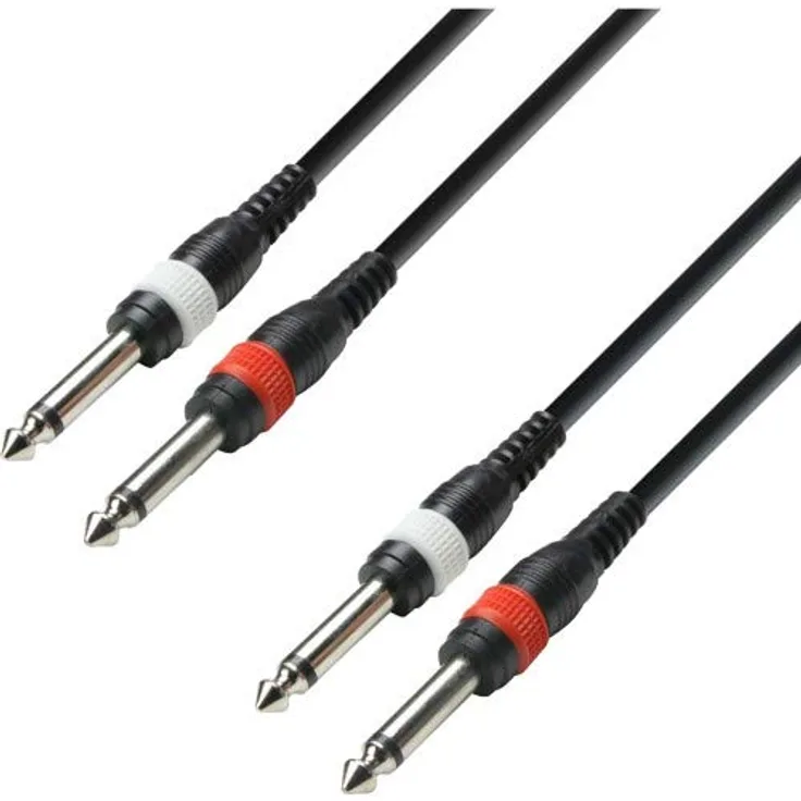 Adam Hall 3 Star Series 3m 2x 6.3mm Jack Mono to 2x 6.3mm Jack Mono Audio Kabel