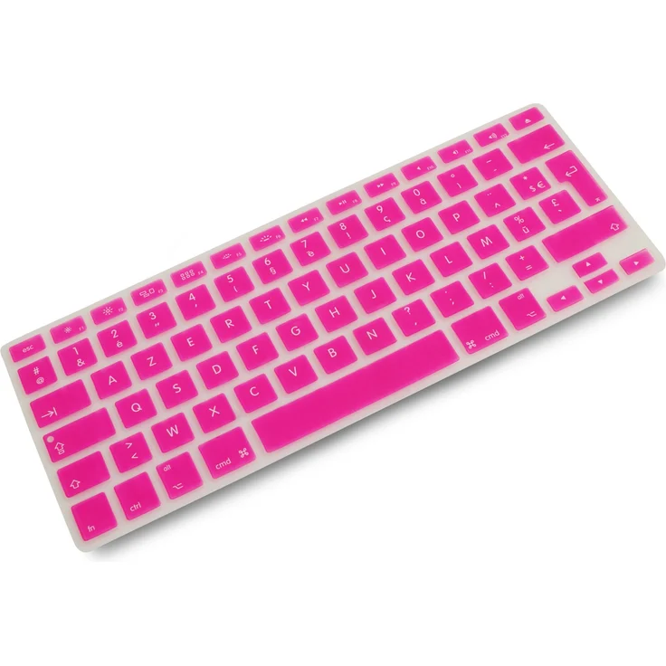 System-S Silikon AZERTY Französische Tastatur Abdeckung Schutz für MacBook Pro 13 Zoll 15 Zoll 17 Zoll iMac MacBook Air 13 Zoll in Pink – Bild 1
