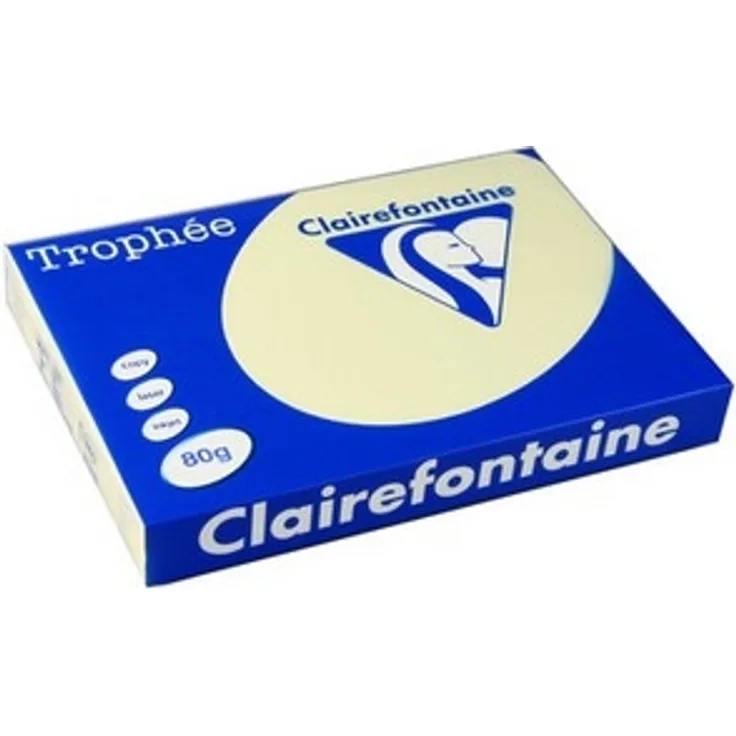 Clairefontaine 1889C Druckerpapier Trophée (80g, DIN A3 (42 x 29,7 cm), für alle Laserdrucker, Kopierer und Tintenstrahldrucker) 1 Ries himmelblau