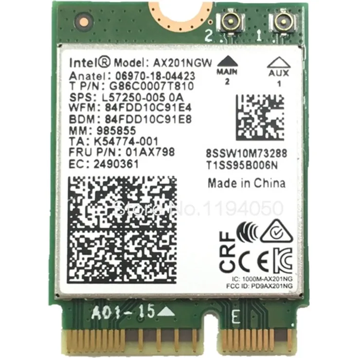 Intel Wi-Fi 6 AX201 M.2 non vPro WLAN-Adapter