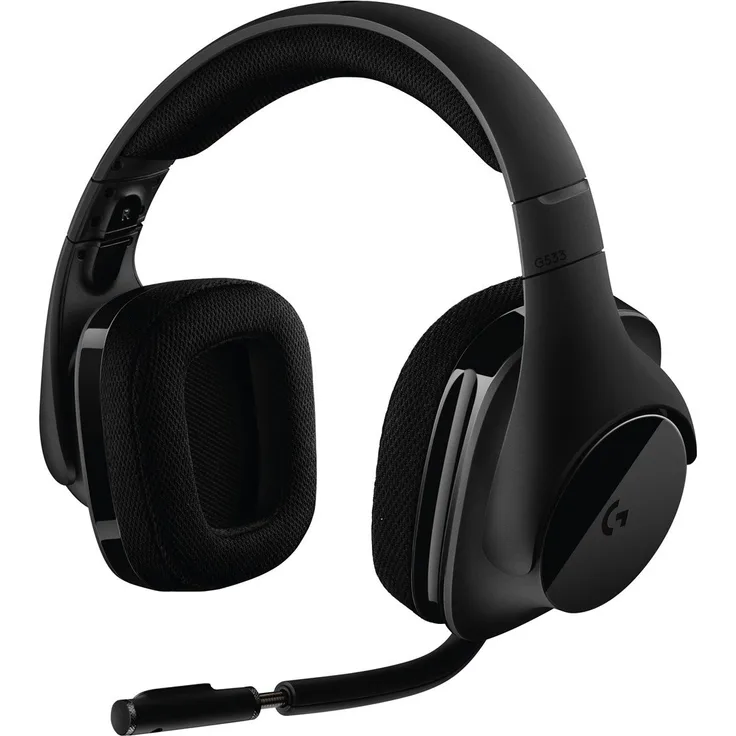 Logitech G533 Wireless Gaming-Headset, 7.1 Surround Sound, DTS Headphone:X, 40mm Pro-G Treiber, 2.4 GHz Wireless, Noise-Cancelling Mikrofon, 15-Stunden Akkulaufzeit, PC-Mac