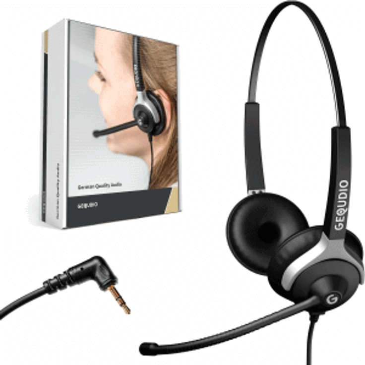 Gequdio Headset Binaural 2,5mm Klinke kompatibel für Gigaset-Cisco-Spa