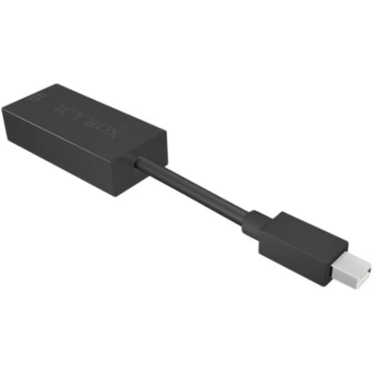 ICY BOX IB-AC504 Mini DisplayPort (DP) zu VGA Adapter, VESA & A Timing Standard bis UXGA, Plug & Play, EMI Abschirmung