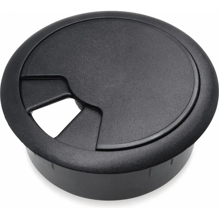 Pollin Kabeldurchführung für Arbeitsplatten, schwarz, 50 mm, ABS
