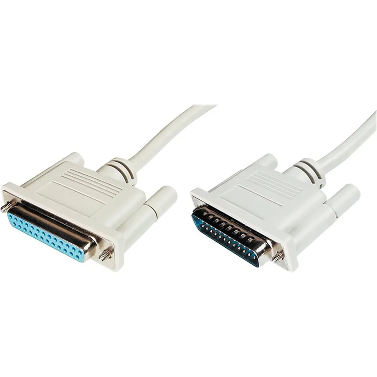 DIGITUS Paralleles Anschluss-Kabel - D-Sub 25 zu D-Sub 25 - Stecker zu Buchse - 10.0m - Verlängerungskabel - Beige