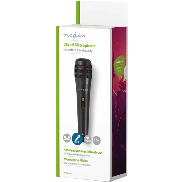 Kabelgebundenes Mikrofon | Empfindlichkeit -75 dB +--3 dB | 80 Hz - 12 kHz | 5,0 m