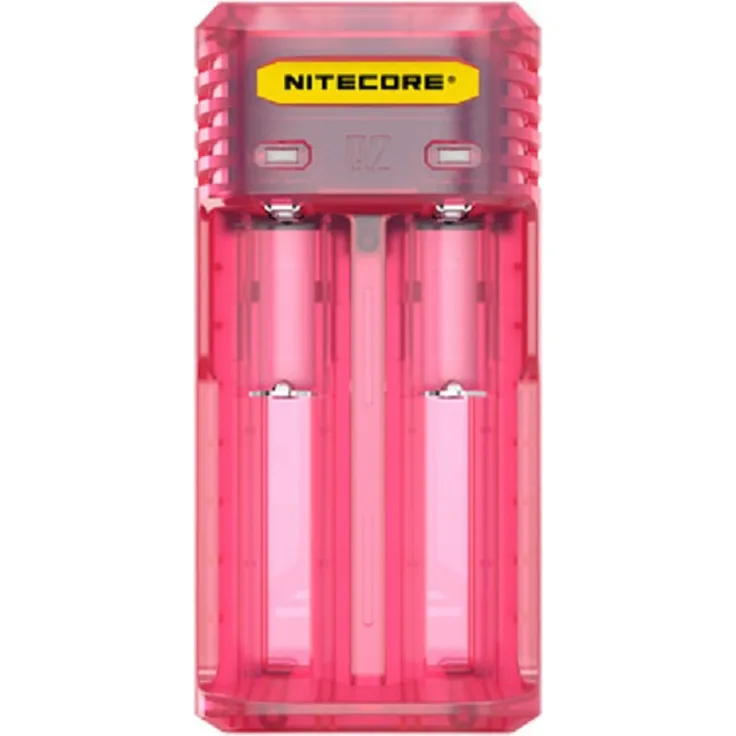 Nitecore Q2 2-Schacht-Ladegerät für Li-Ion-IMR Akkus pink