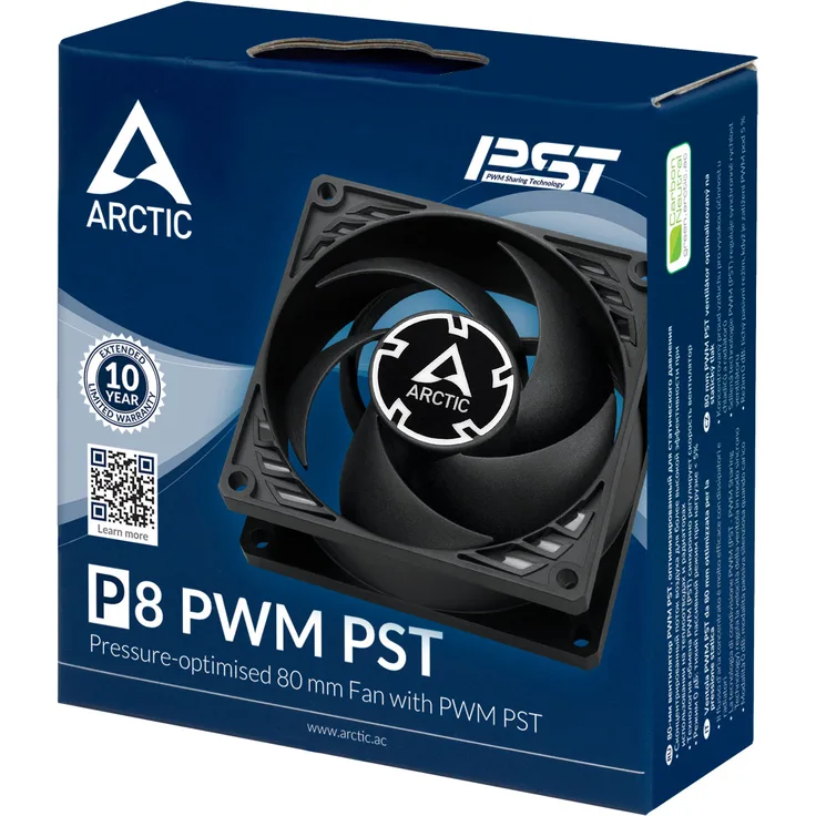 ARCTIC P8 PWM PST Lüfter, schwarz - 80mm