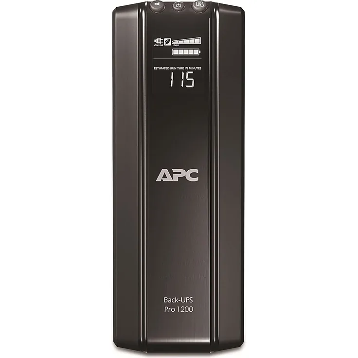 APC Back UPS PRO USV 1200VA Leistung - BR1200G-GR - inkl. 150.000 Euro Geräteschutzversicherung (6-Schuko Ausgänge, Stromsparfunktion, Multifunktionsdisplay) (BR1200G-GR)
