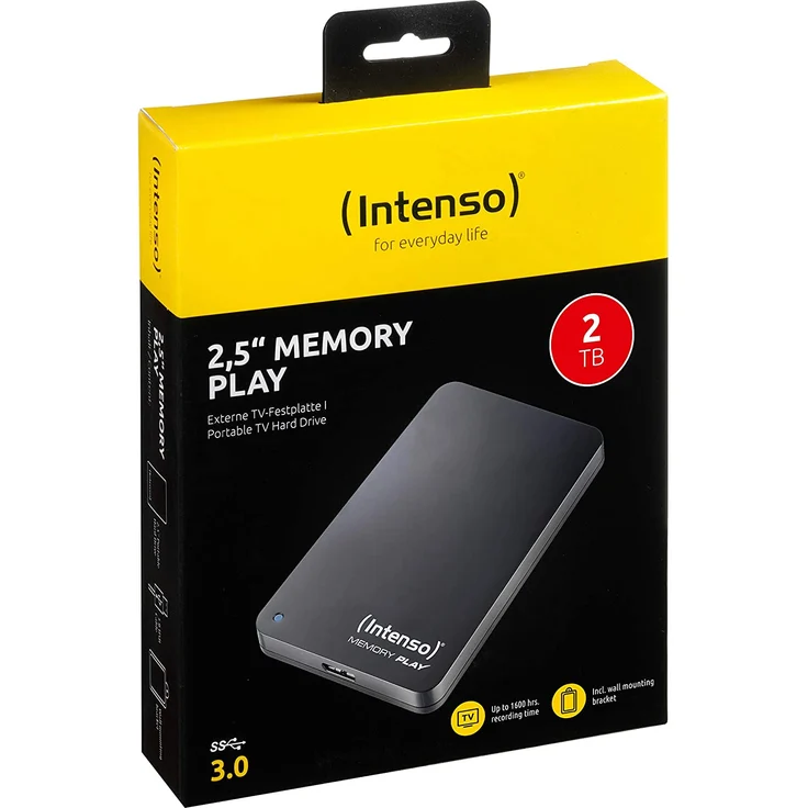 Intenso MEMORY PLAY - Festplatte - 2 TB - extern (tragbar) - 2.5 Zoll (6.4 cm) - USB 3.0 - 5400 rpm - Puffer: 8 MB - Schwarz – Bild 4
