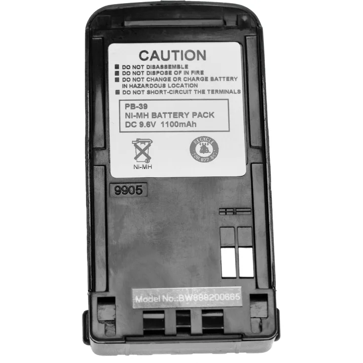 VHBW Akku mit Gürtelclip, geeignet für Funkgerät, Walkie Talkie Kenwood TH-D7, TH-D7A, TH-D7AT, TH-D7E, TH-G71, TH-G71A, TH-G71E, TH-G7A, TR-2500 1100 mAh, 9,6 V, NiMH
