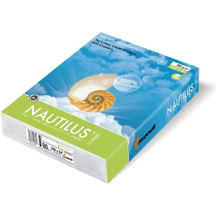 Mondi 88032442 Recycling-Druckerpapier Nautilus , 80 g-m², A4, 500 Blatt, weiß, CIE Weiße =112 - Preisvergleich – Bild 1