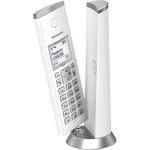 Panasonic KX-TGK220GW Design-Telefon mit Anrufbeantworter & Wecker, Haustelefon (schnurlos), HD-Telefonie, weiß