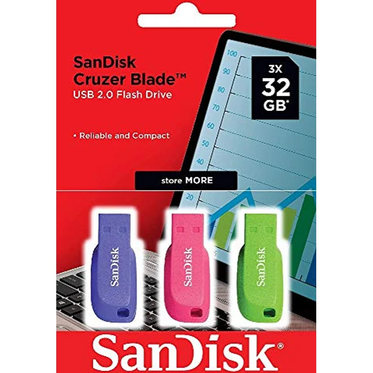 SanDisk 32GB Cruzer Blade USB Flash Drive 3-pack – Bild 1