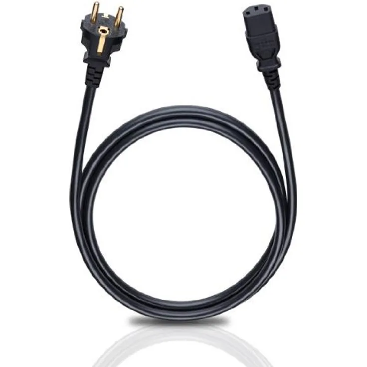 Oehlbach Powercord C13 - 500 - Netzkabel mit Schukostecker & Kaltgerätekupplung - VDE geprüft - Hochflexibel, hervorragende Kontaktsicherheit - 5 m - schwarz
