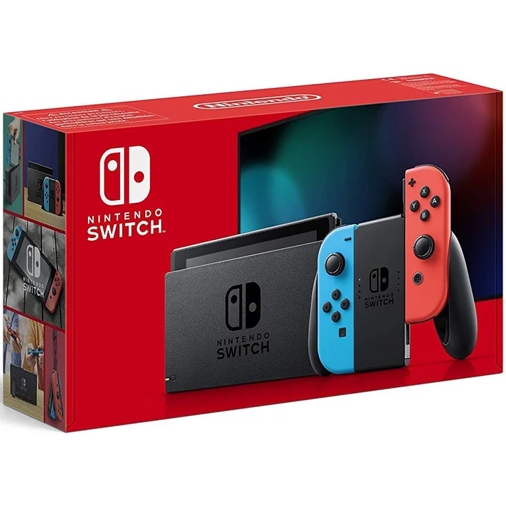 Nintendo Switch (2019) V2 Schwarz/Blau/Rot 32GB – Bild 1