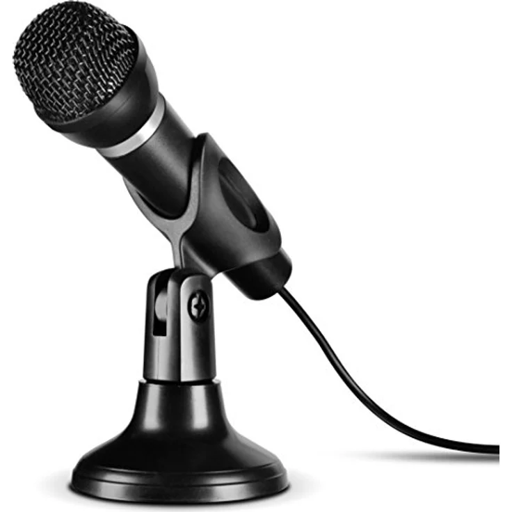Speedlink CAPO USB Desk & Hand Microphone - Tisch- und Handmikrofon mit USB Anschluss für Büro-Home Office-Podcasts (Integrierter Soundchip - Ergonomische Form) für Gaming-PC-Notebook-Laptop, schwarz – Bild 1