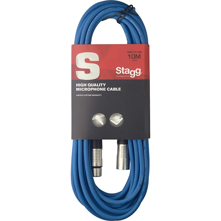 Stagg 10 m Hochwertiges XLR auf XLR-Stecker Mikrofon Kabel blau – Bild 1