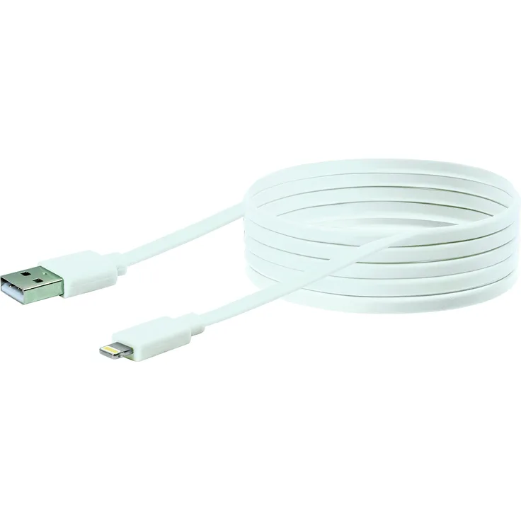 Schwaiger LKF300L 532 flaches Apple Lightning Sync/Ladekabel (3 m) weiß