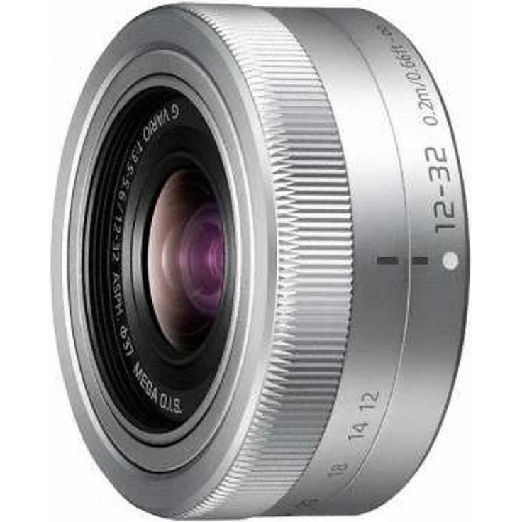 Panasonic Lumix H-FS12032E-S 12-32mm Objektiv für G-Serie Kamera (MEGA O.I.S Bildstabilisator, 2 asphärische Linsen) silber – Bild 1