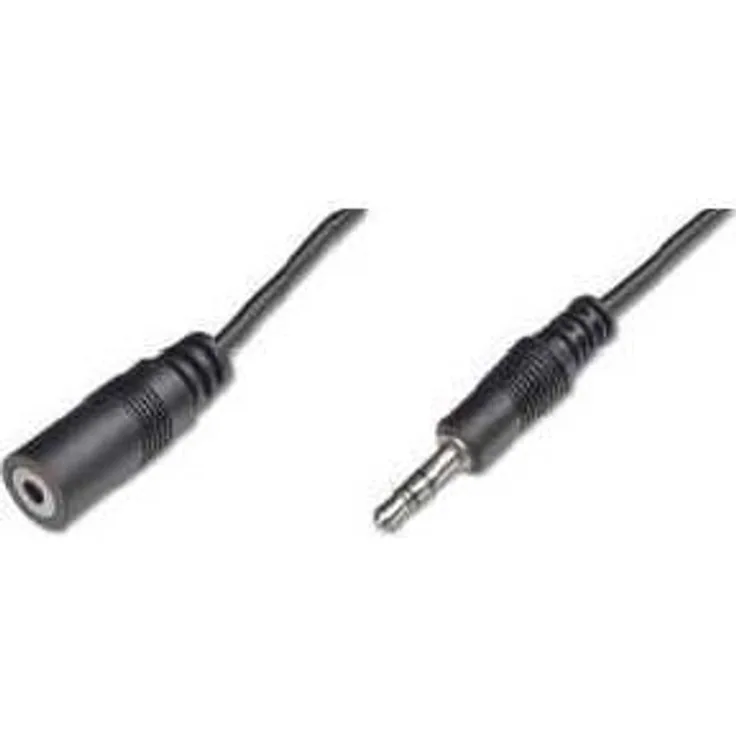 Goobay 50432 Kopfhörer- und Audio Verlängerungskabel AUX, 3-polig, 3,5 mm Klinke 3,5 mm Stecker (3-Pin, stereo) auf Klinke 3,5 mm Buchse (3-Pin, stereo), Schwarz, 3 Meter