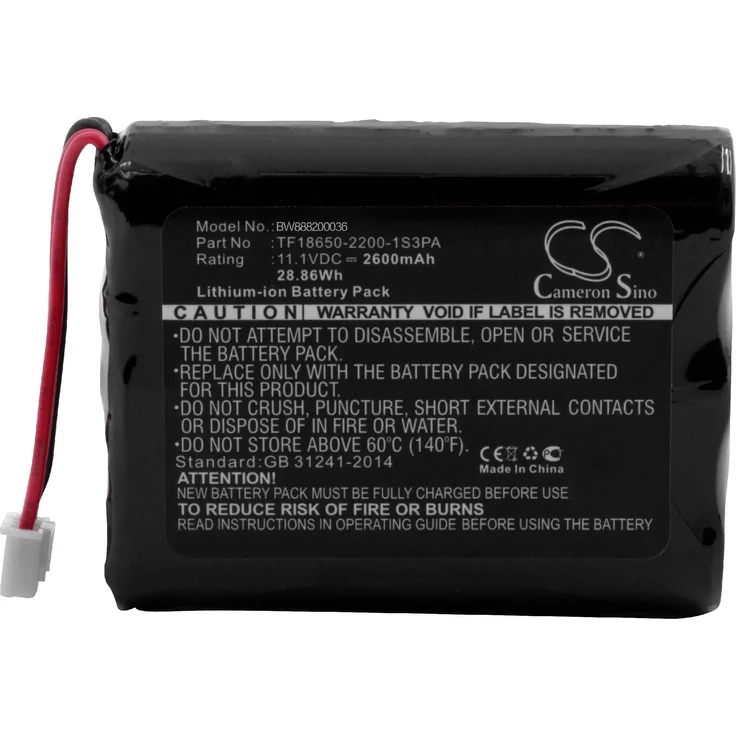 vhbw Akku passend für Marshall Stockwell Bluetooth Lautsprecher Box ersetzt TF18650-2200-1S3PA - (Li-Ion, 2600mAh, 11.1V) - Ersatzakku, Batterie