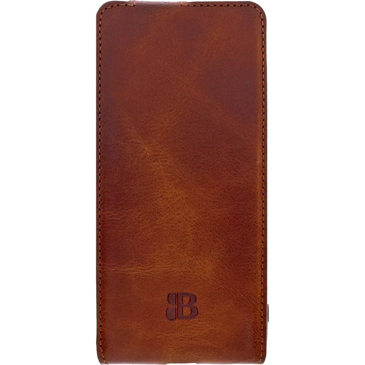 Samsung Galaxy S21 (5G) Hülle - FLIP-CC - Leder Handyhülle mit Kartenfach - Sattelbraun