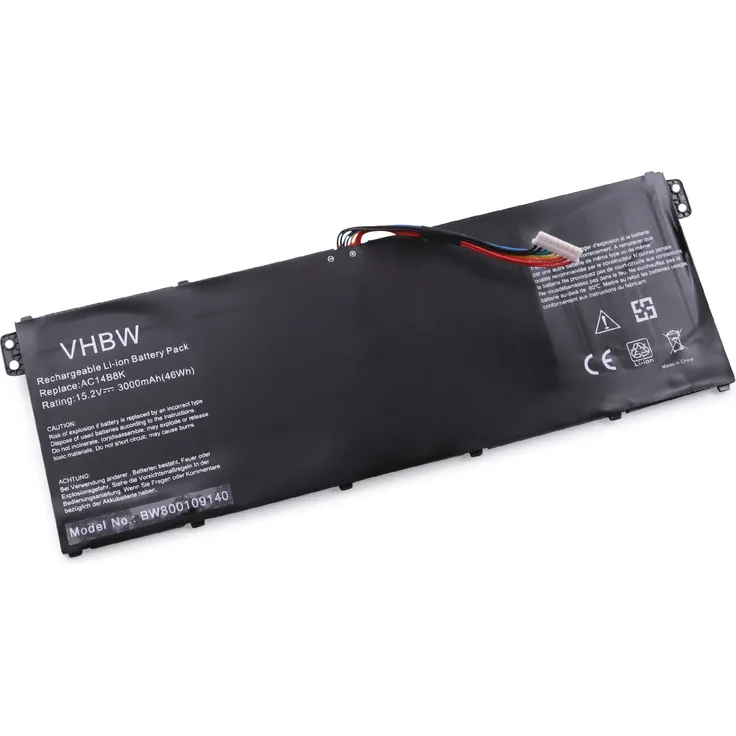 VHBW Li-Polymer Akku 3000mAh (15.2V) für Notebook Laptop Acer Aspire E3-111, E3-721, E5-771, E5-771G, ES1-311 wie AC14B8K, AC14B8K(4ICP5/57/80).