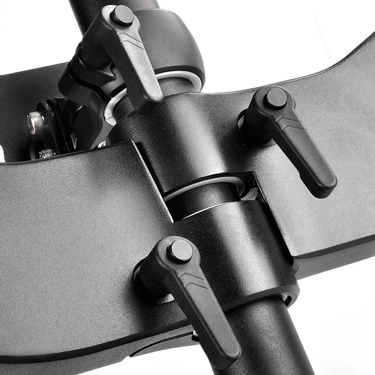 SilverStone SST-ARM31BS - Triple-LCD-/LED Monitorständer für 3 Monitore mit max. 24'', Montage der Monitore vertikal, Monitore 360° drehbar sowie ±15° schwenk- und kippbar, Maximale Montagelochabstände VESA MIS-D 75x75-100x100, schwarz – Bild 7