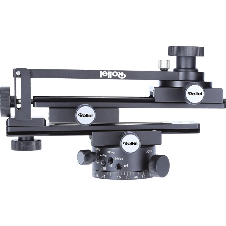 Rollei Panoramakopf 200 Mark II - 360 Grad Panoramakopf mit Transportkoffer zur sicheren Befestigung, Tragkraft bis zu 3 kg, Acra Swiss kompatibel - Schwarz