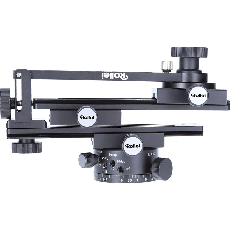 Rollei Panoramakopf 200 Mark II - 360 Grad Panoramakopf mit Transportkoffer zur sicheren Befestigung, Tragkraft bis zu 3 kg, Acra Swiss kompatibel - Schwarz