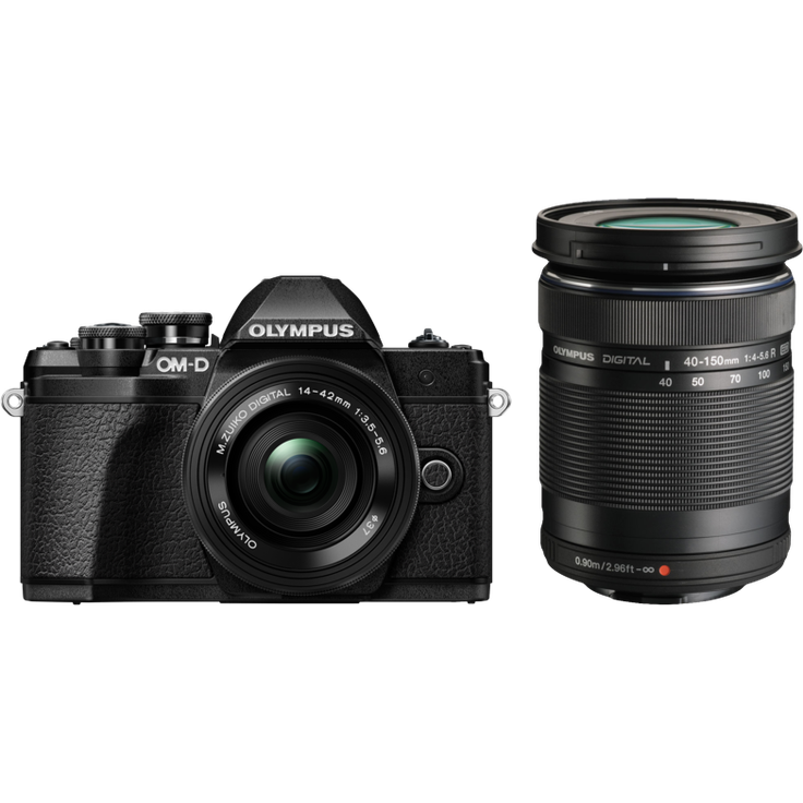 Olympus OM-D E-M10 Mark III Kit, Micro Four Thirds Systemkamera (16 Megapixel, Bildstabilisator, elektronischer Sucher, 4K-Video) + M.Zuiko 14-42mm EZ Zoomobjektiv + M.Zuiko 40-150mm Telezoom, schwarz