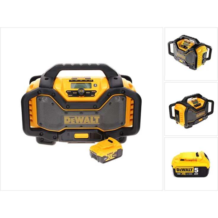 DeWalt DCR 027 N Akku Radio DAB+10,8-18,0 V + 1x Akku 5,0 Ah - ohne Ladegerät