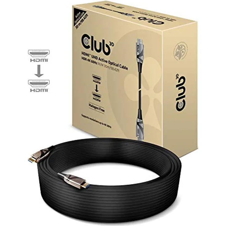 Club 3D CAC-1390 HDMI-Kabel, A- A 2.0 aktiv Opt, 4K60Hz UHD 30 m Schwarz