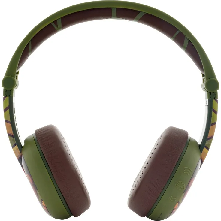ONANOFF BuddyPhones WAVE, Bluetooth-Kinderkopfhörer mit Lautstärkebegrenzung, 20 Std. Akkulaufzeit, 4 Lautstärkemodi: 75 dB, 85 dB und 94 dB Reise, bzw. Lernmodus, Extra-Kabel für Audio-Sharing, Grün