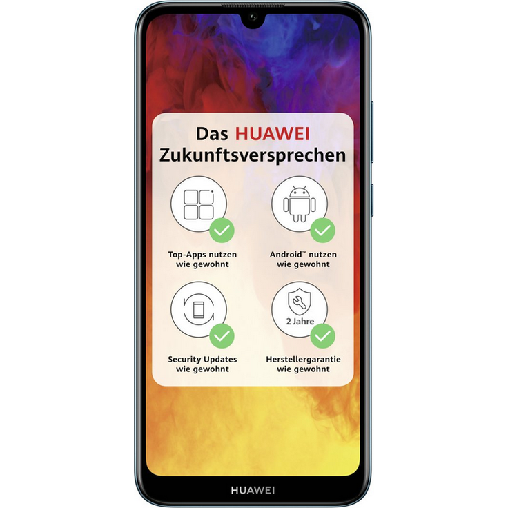 Huawei Y6 (2019) Smartphone 14,46cm (6,09 Zoll) TFT, LCD-Display, 32GB interner Speicher, 2GB RAM, Dual-SIM, Android, Sapphire Blue – Bild 1