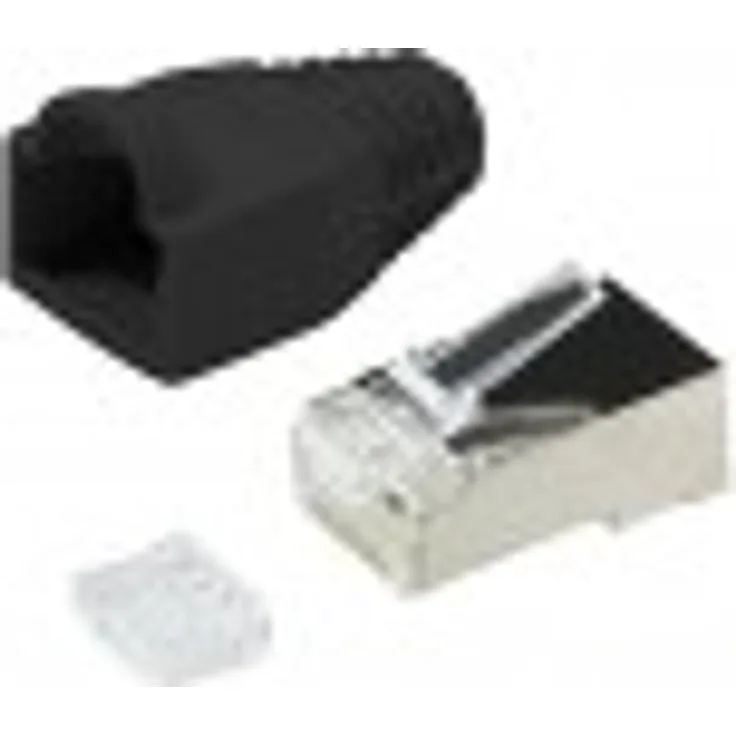 50 x CAT5e RJ45 Patchkabel Modular Crimp Stecker geschirmt schwarz CAT 5e Netzwerk