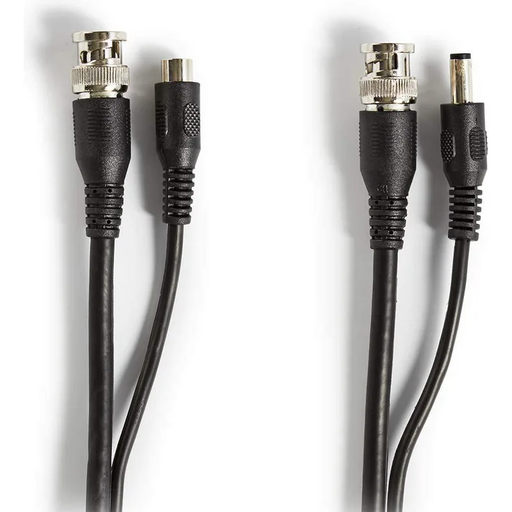 Nedis - Sicherheitskabel BNC-DC - Hochwertiges Koaxialkabel - Für Überwachungskamera - RG59 - Kabellänge 30 m - Vormontierte Anschlüsse - BNC- und DC-Netzanschlüssen - Video-Kombi-Kabel, RG59