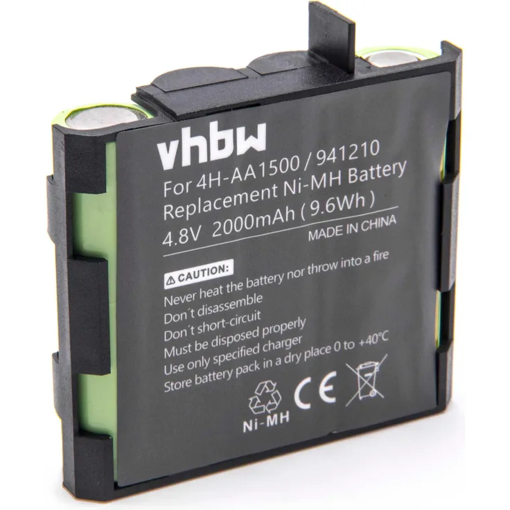 vhbw Akku passend für Compex Muskelstimulator Geräte - Ersetzt Compex 4H-AA1500, 4H-AA2000, 941210, 941213 - (NiMH, 2000mAh, 4.8V) - Accu, Ersatzakku