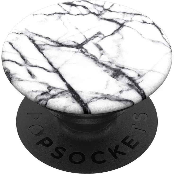 PopSockets PopGrip - Ausziehbarer Sockel und Griff für Smartphones und Tablets mit einem Austauschbarem Top - Dove White Marble – Bild 1