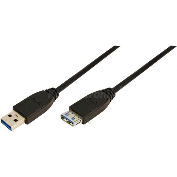 Logilink - USB-Verlängerungskabel - 9-polig USB Typ A (M) - 9-polig USB Typ A (W) - 2 m (USB / Hi-Speed USB / USB 3.0) - geformt - Schwarz (CU0042)