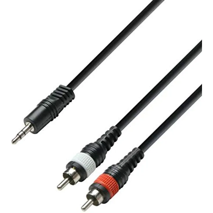 K3 YWCC 0100 Audiokabel 3,5 mm Klinke stereo auf 2 x Cinch male 1 m