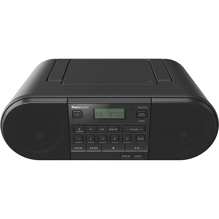 Panasonic RX-D552 Tragbares und Multi-Quell-kompatibles DAB+ & FM-Radio, mit CD, USB, Bluetooth, 20 W, Schwarz – Bild 1