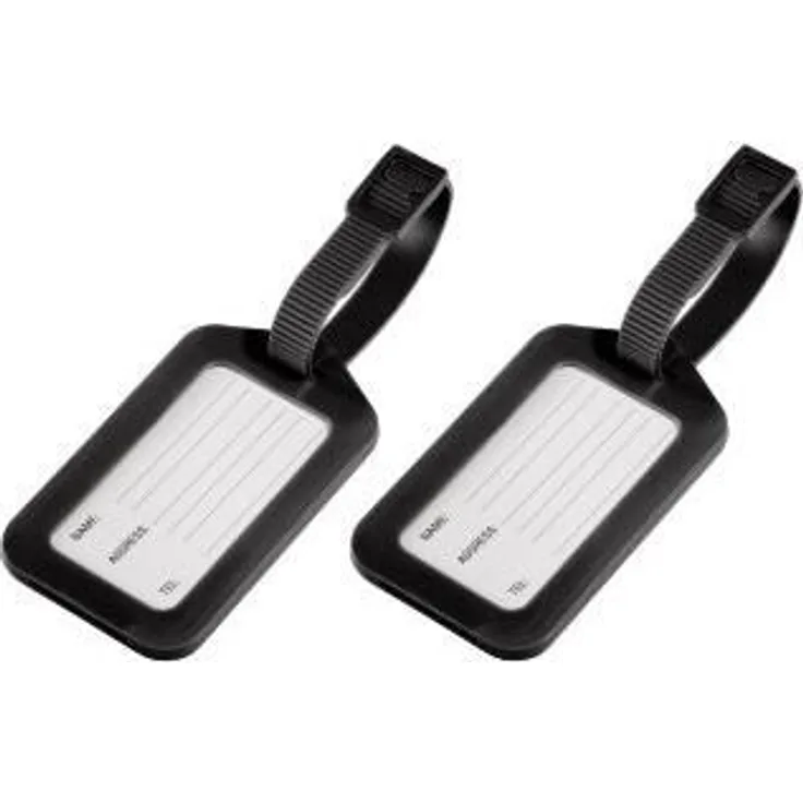 Hama Kofferanhänger mit Adressschild, 2er-Set, Schwarz