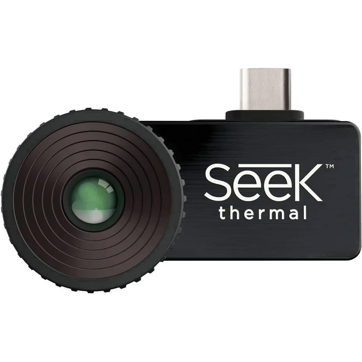 Seek Thermal CompactXR Preiswerte Wärmebildkamera mit Erweiterter Sichtweite, USB-C Anschluss und Wasserdichtem Schutzgehäuse Kompatibel mit Android Smartphones - Schwarz – Bild 1