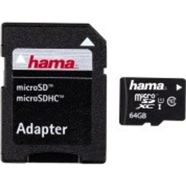 Hama Class 10 microSDXC 64GB Speicherkarte inkl. Adapter (UHS-I) für Mobile – Bild 1
