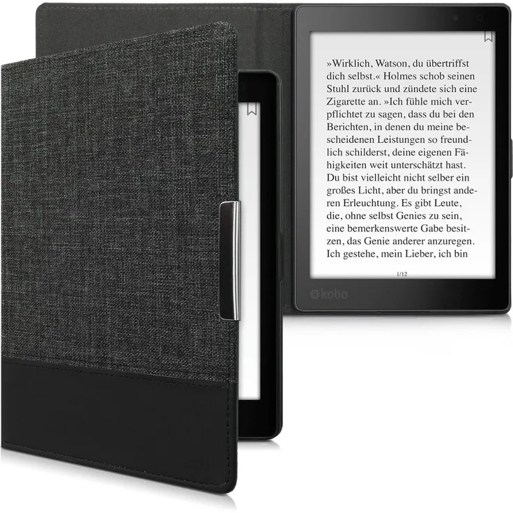 kwmobile E-Reader-Hülle, Hülle für Kobo Aura ONE - Canvas eReader Schutzhülle - Flip Cover Case